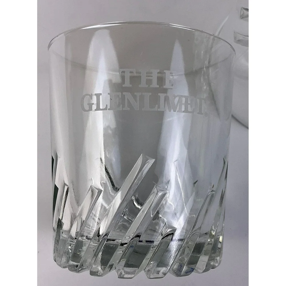 The‎ Glenlivet Whiskey Tumbler Glasses Set of 2 Heavy Base Etched Design